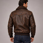 Men's Genuine Goatskin Leather Bomber Jacket – A-2 Flight Aviator Jacket