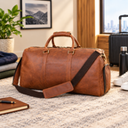 Leather Duffle Bag, Brown Genuine Leather Weekender, Travel Holdall, Overnight Bag